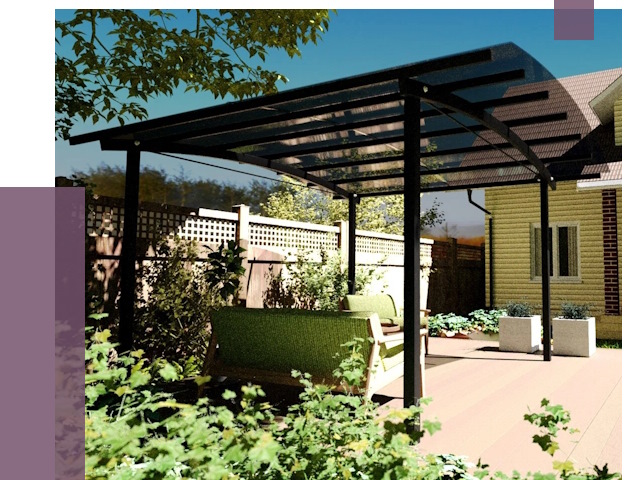 Навесы для террасы в Улане-Удэ от 13060 руб. под ключ | ПРОЛЁТ-Лнд