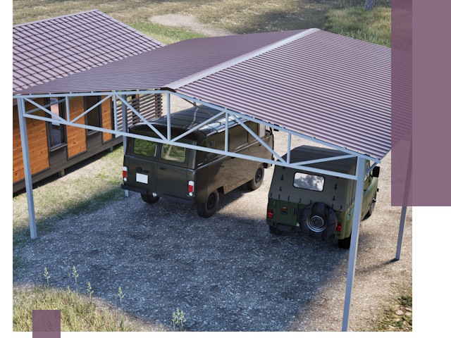 Двускатные навесы под ключ в Улане-Удэ — изготовление и монтаж