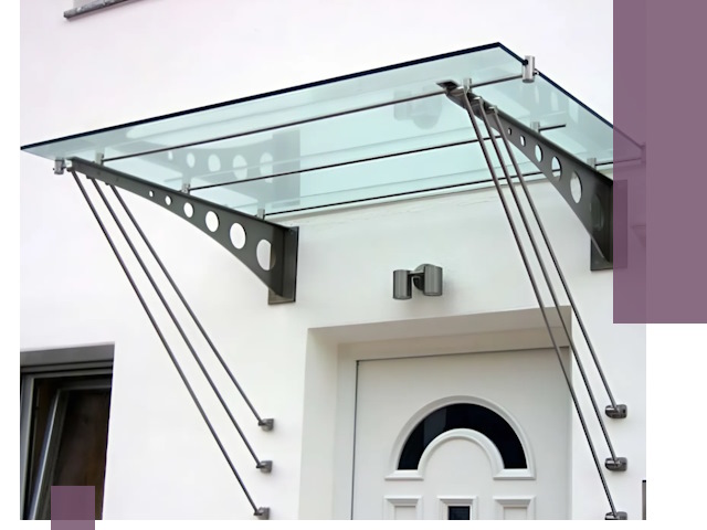 Козырьки над входом под ключ в Улане-Удэ — изготовление и монтаж