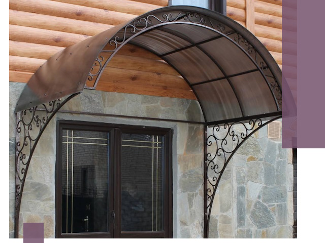 Арочные козырьки под ключ в Улане-Удэ: изготовление и монтаж